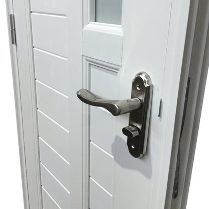 PUERTAS UPVC 2X7 CON MARCO 75MM BLANCO DERECHO  PG04  CON BISAGRAS Y CERRADURA