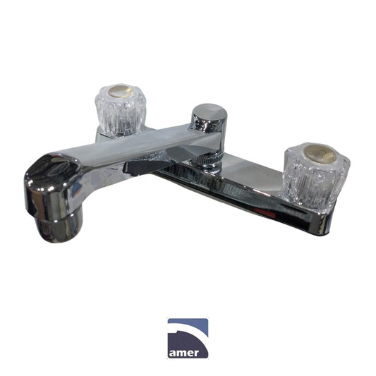 LLAVE PARA FREGADOR DOBLE CROMO MAS ACRILICO AMER