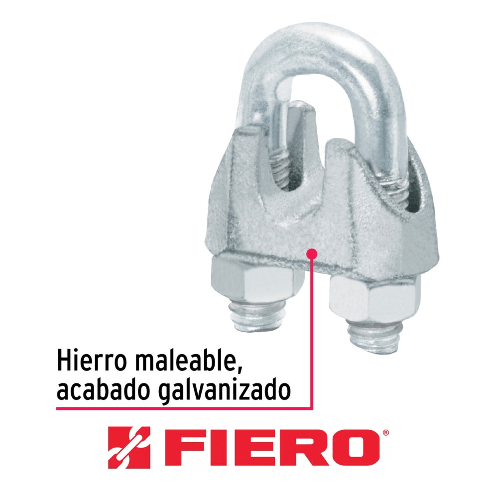 GRAPA PARA CABLE DE ACERO 3/8" FIERO