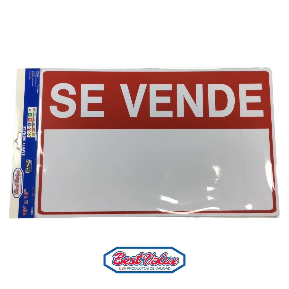 LETRERO (SE VENDE)  PULGADASBV PULGADAS