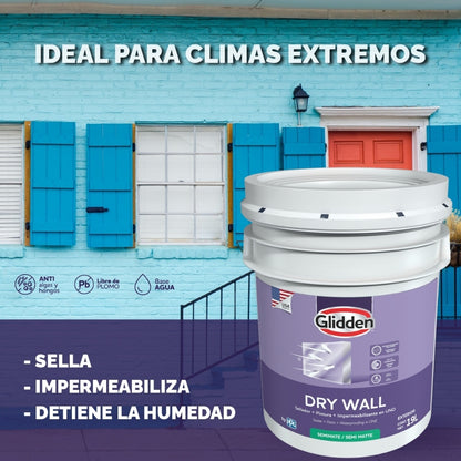 PINTURA ACRILICA DRY WALL BLANCO 5 GALONES 19A0276705 GLIDDEN