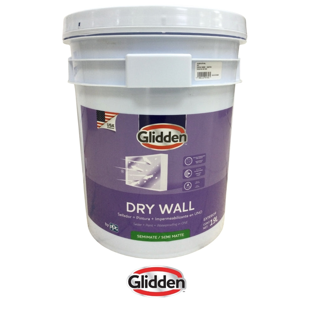 PINTURA ACRILICA DRY WALL BLANCO 5 GALONES 19A0276705 GLIDDEN