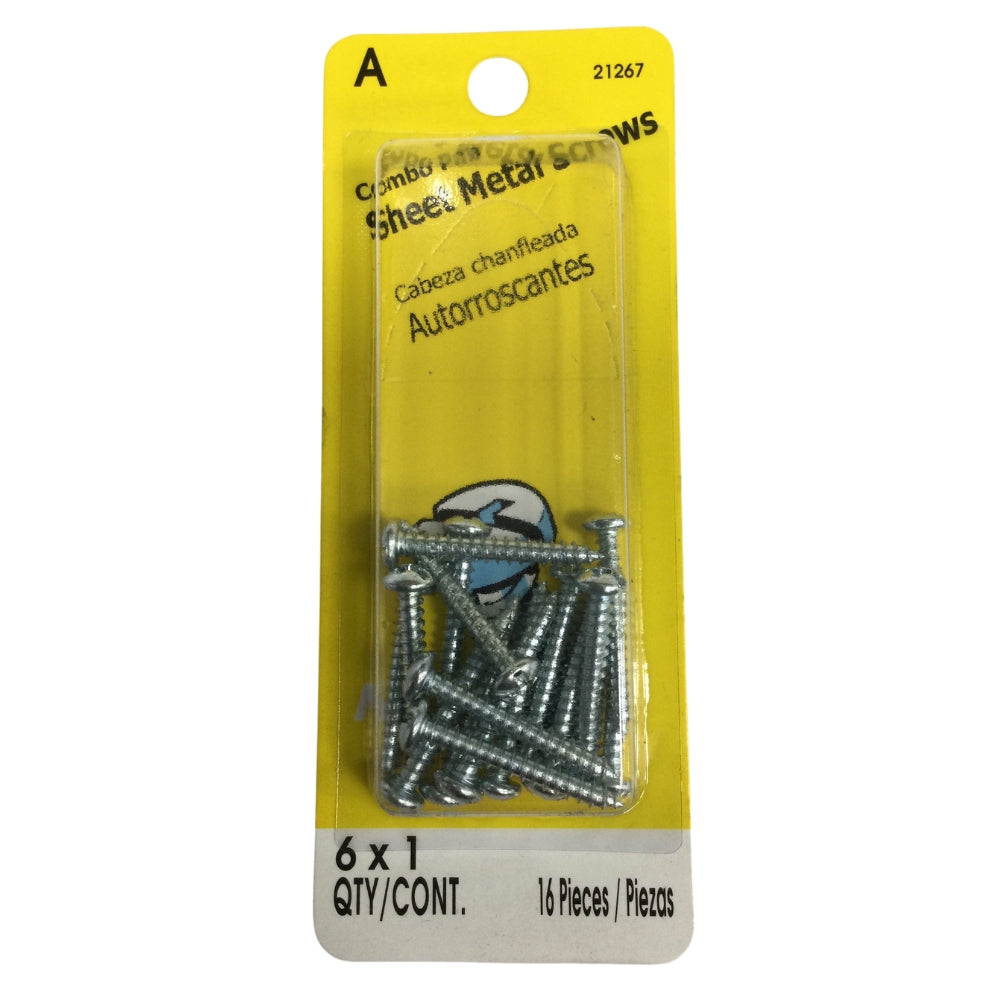 TORNILLO PARA LAMINA COMBO PAN HEAD ZINCADO #6 x 1 PULGADAS