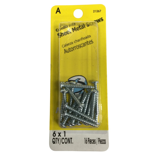 TORNILLO PARA LAMINA COMBO PAN HEAD ZINCADO #6 x 1 PULGADAS