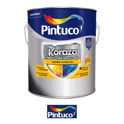 PINTURA ACRILICA KORAZA SOL Y LLUVIA ANTIHONGOS BASE DEEP 3580 1 GL PINTUCO