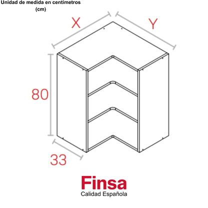 MODULO ALTO ESQUINA L MAX 800 x 630 x 630 x 330 BLANCO POLAR