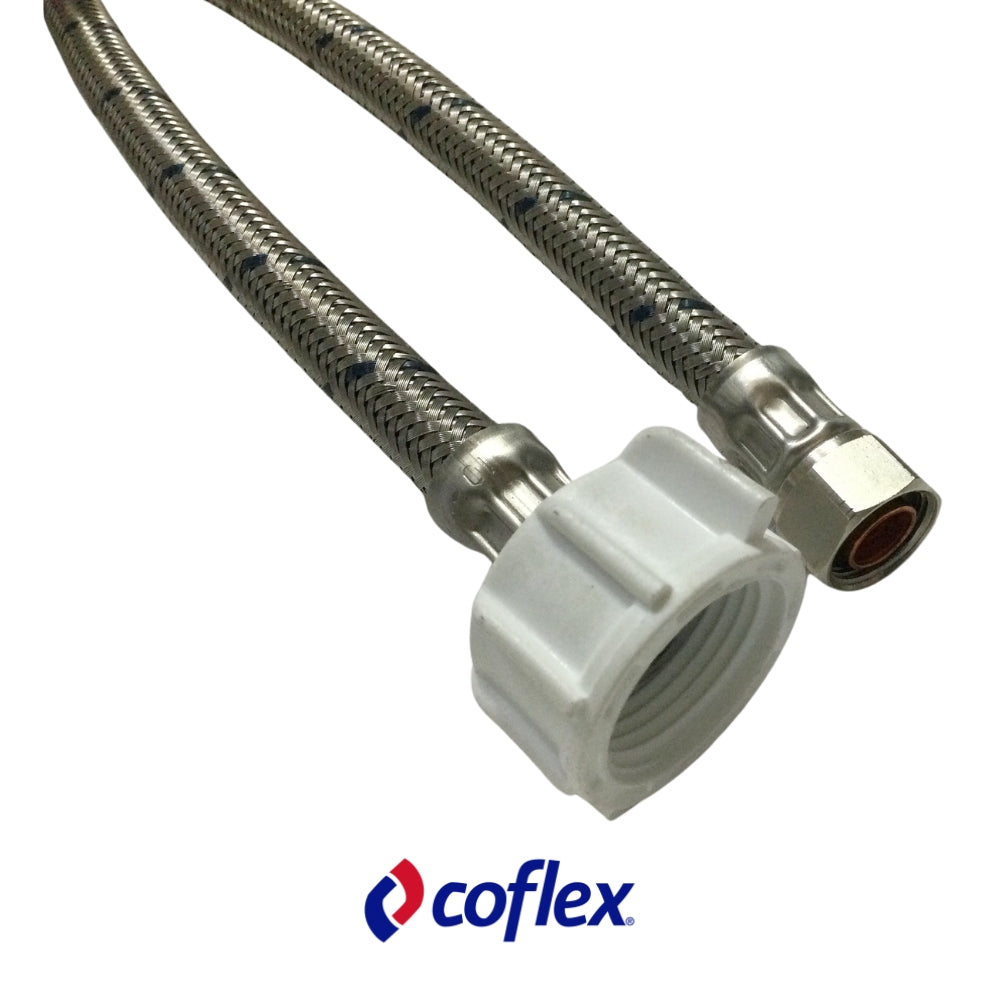 TUBO DE ABASTO PARA INODORO 3/8 IN X 7/8 IN X 16 IN ACERO INOXIDABLE COFLEX