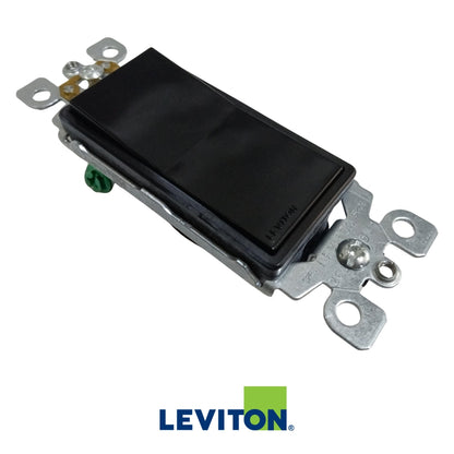 INTERRUPTOR SENCILLO DECORA NEGRO 120/277V 15A LEVITON