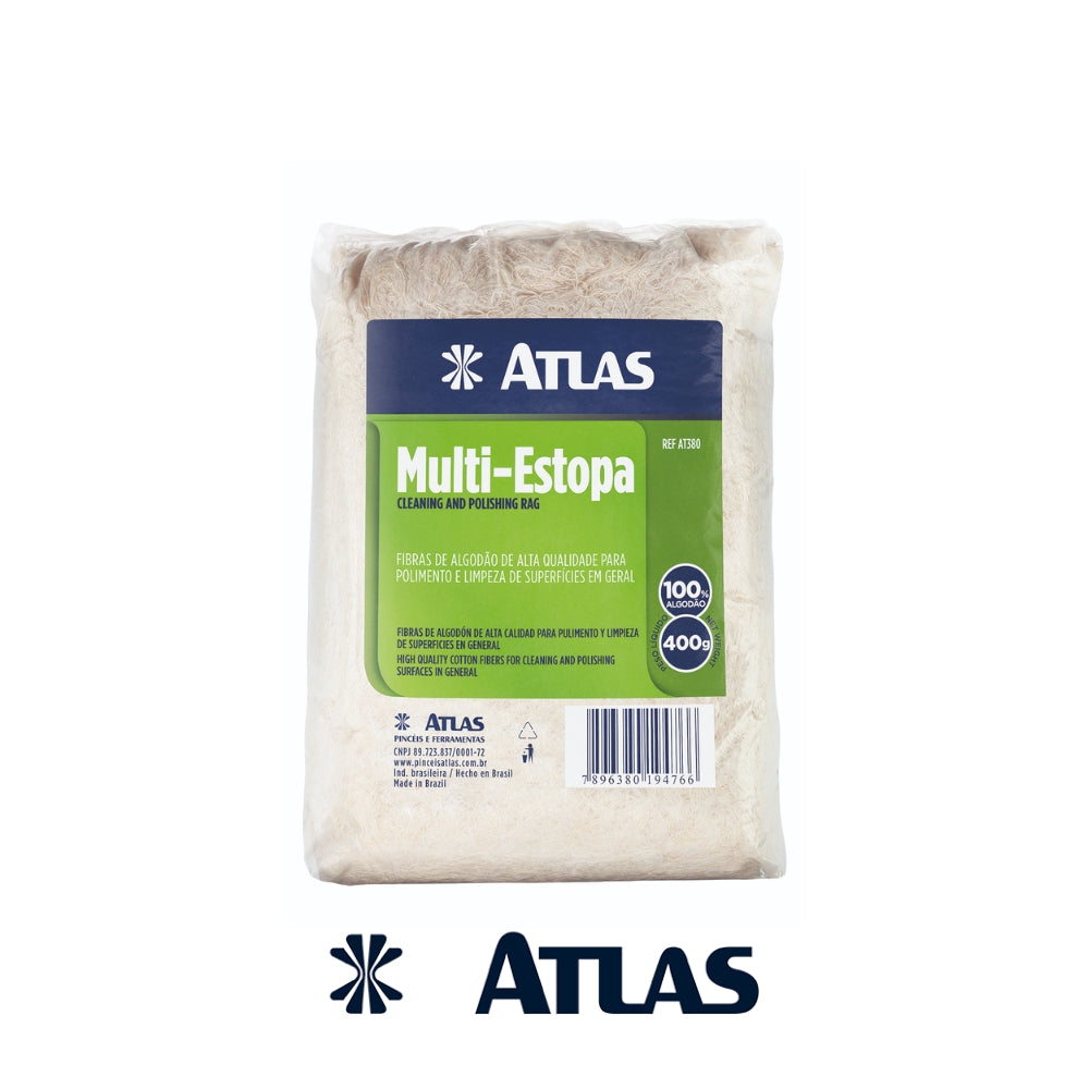 ESTOPA DE ALGODON ALTA CALIDAD 400 GRAMOS ATLAS