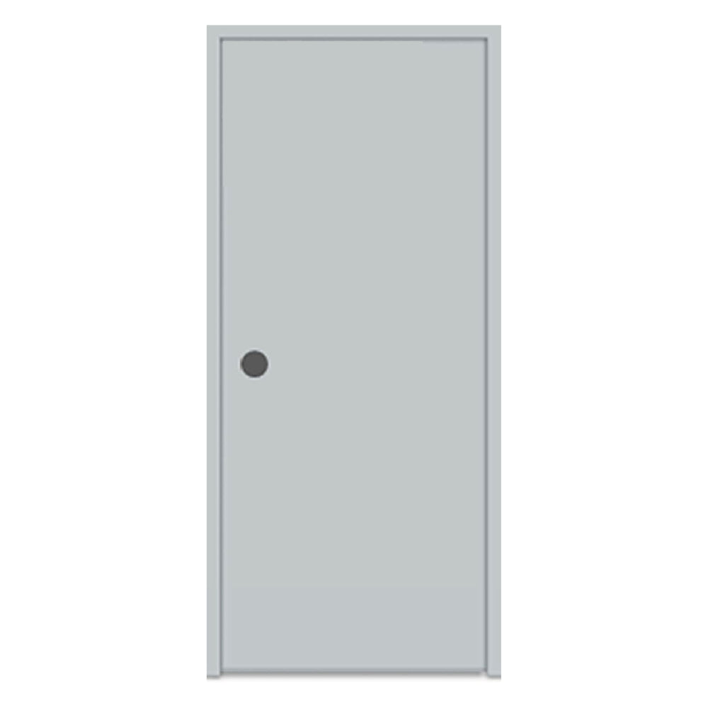 PUERTA DE METAL COMERCIAL LISA CON MARCO 3  X 7 PIES #20 GRIS DERECHA