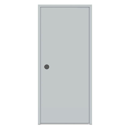PUERTA DE METAL COMERCIAL LISA CON MARCO 3  X 7 PIES #20 GRIS DERECHA