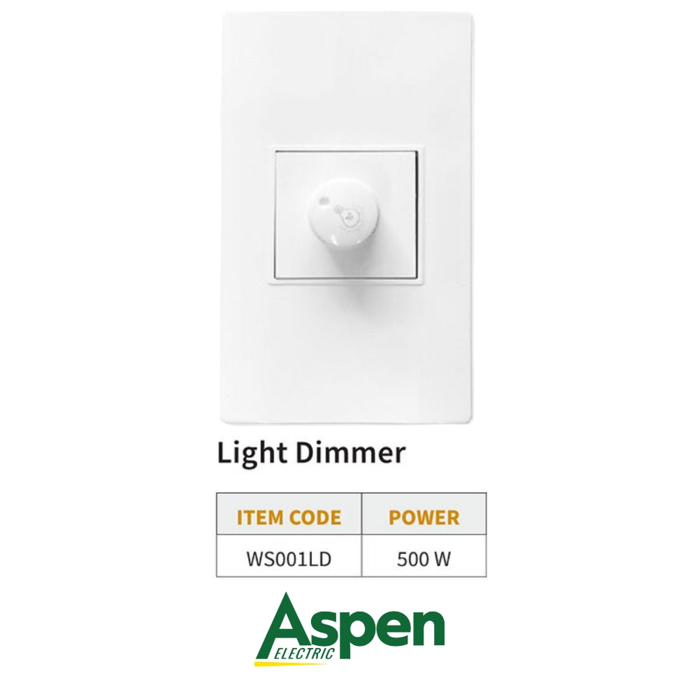 DIMMER DE LUZ BLANCO CON TAPA 500W ASPEN