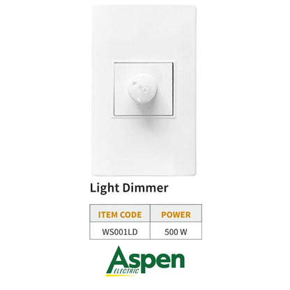 DIMMER DE LUZ BLANCO CON TAPA 500W ASPEN