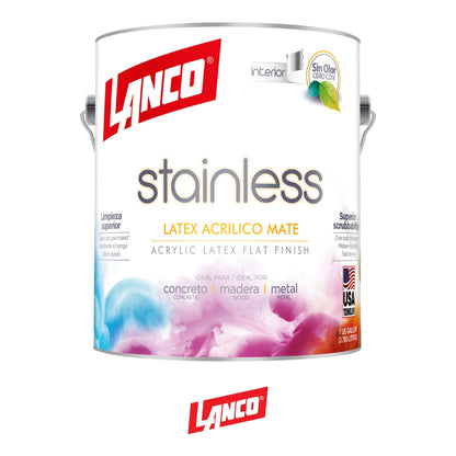 PINTURA PARED INTERIOR STAINLESS MATE LIBRE DE OLOR BLANCO GLN OF374-4 LANCO