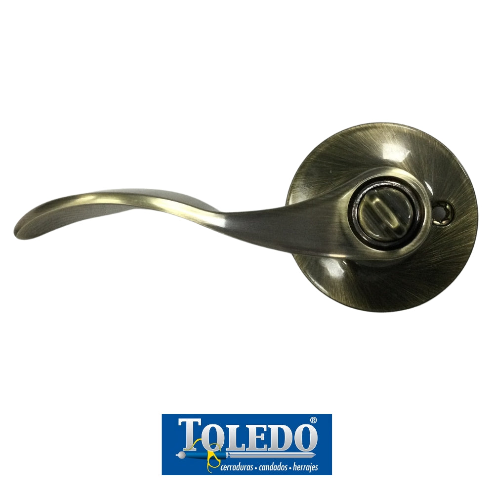 CERRADURA DE LEVER JAEN LLAVE-BOTN BRONCE ANTIGUO TOLEDO