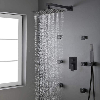 BRAZO PARA DUCHA CUADRADO GRIVEN NEGRO GV-SHB4-S