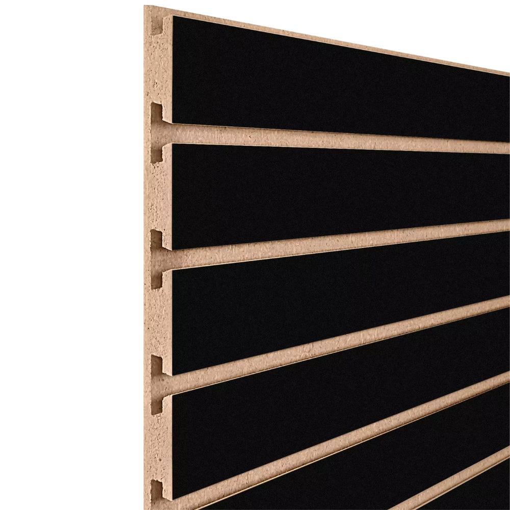 SLATWALL 2440X1830X18 MM (6 X 8 PIES) NEGRO ARAUCO