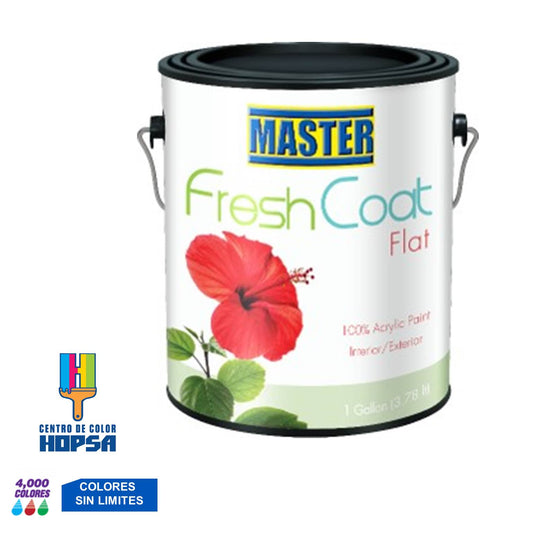 PINTURA ACRILICO INTERIOR Y EXTERIOR  FRESHCOAT FLAT PTB GALON VV1520P MASTER