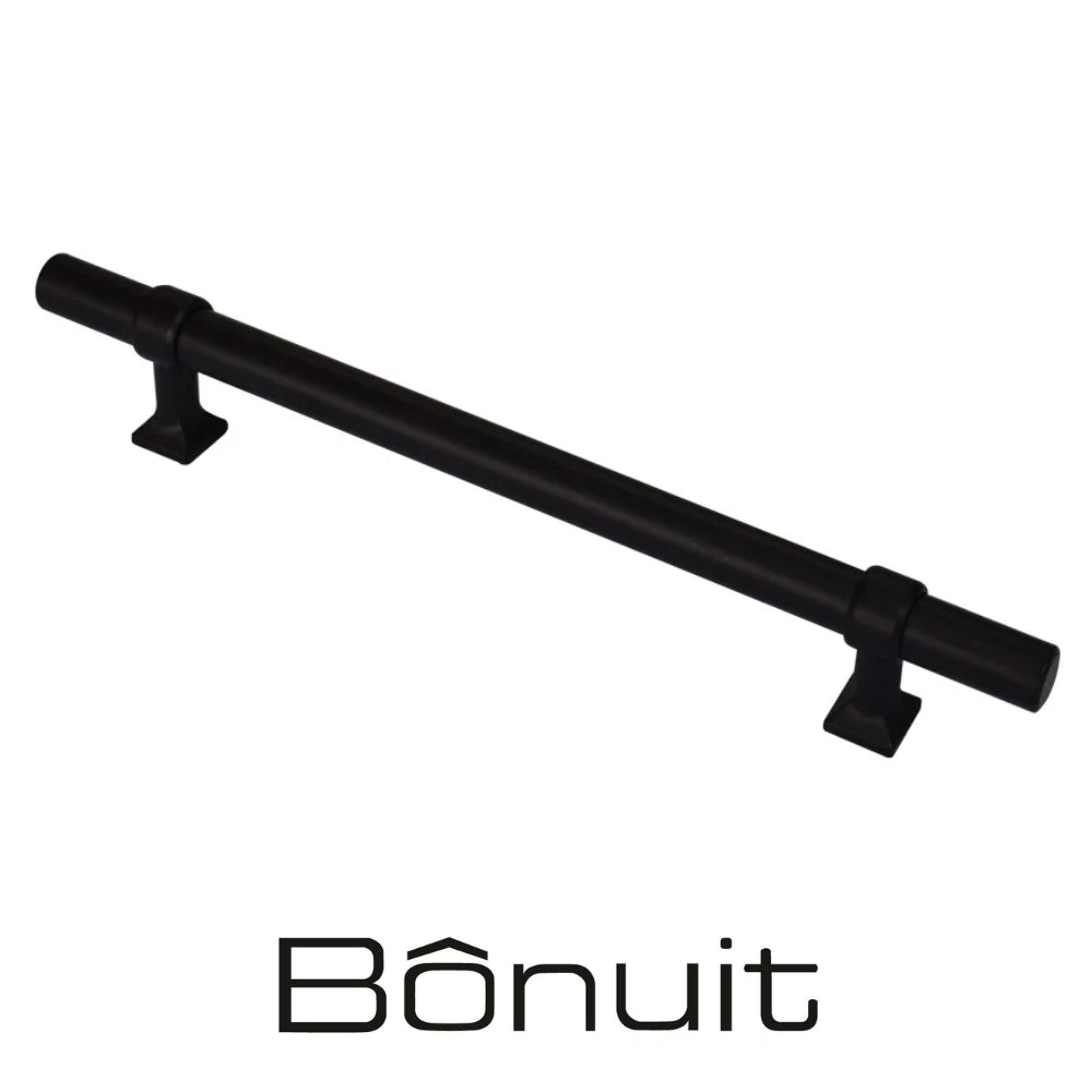 TIRADOR INOX 026 CIL HUECA CC 192 MM NEGRA