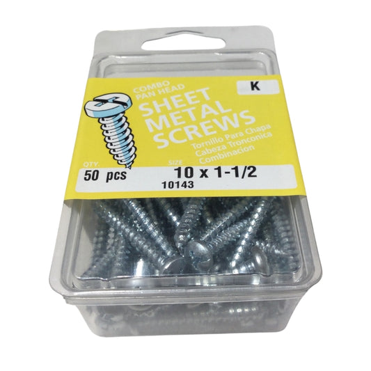 TORNILLO PARA LAMINA COMBO PAN HEAD ZINCADO #10 x 1-1/2 PULGADAS