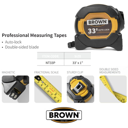 CINTA METRICA PROFESIONAL AUTO LOCK 33 PIES (10M)