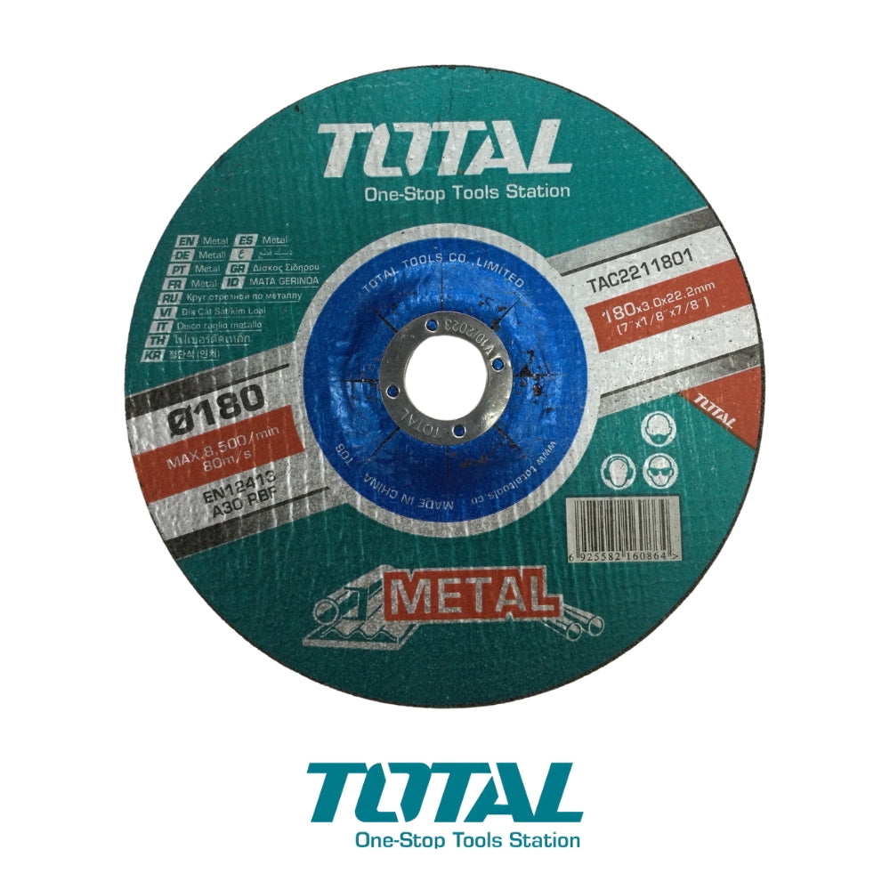 DISCO DE CORTE PARA METAL CONCAVO 7 X 1/8 X 7/8 IN (180 X 3 X 22.2 MM) TOTAL TAC2211801