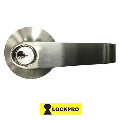 CERRADURA DE ENTRADA CON MANIJA GRADO 2 SATIN NIQUEL LLAVE/BOTON 9802 LOCKPRO