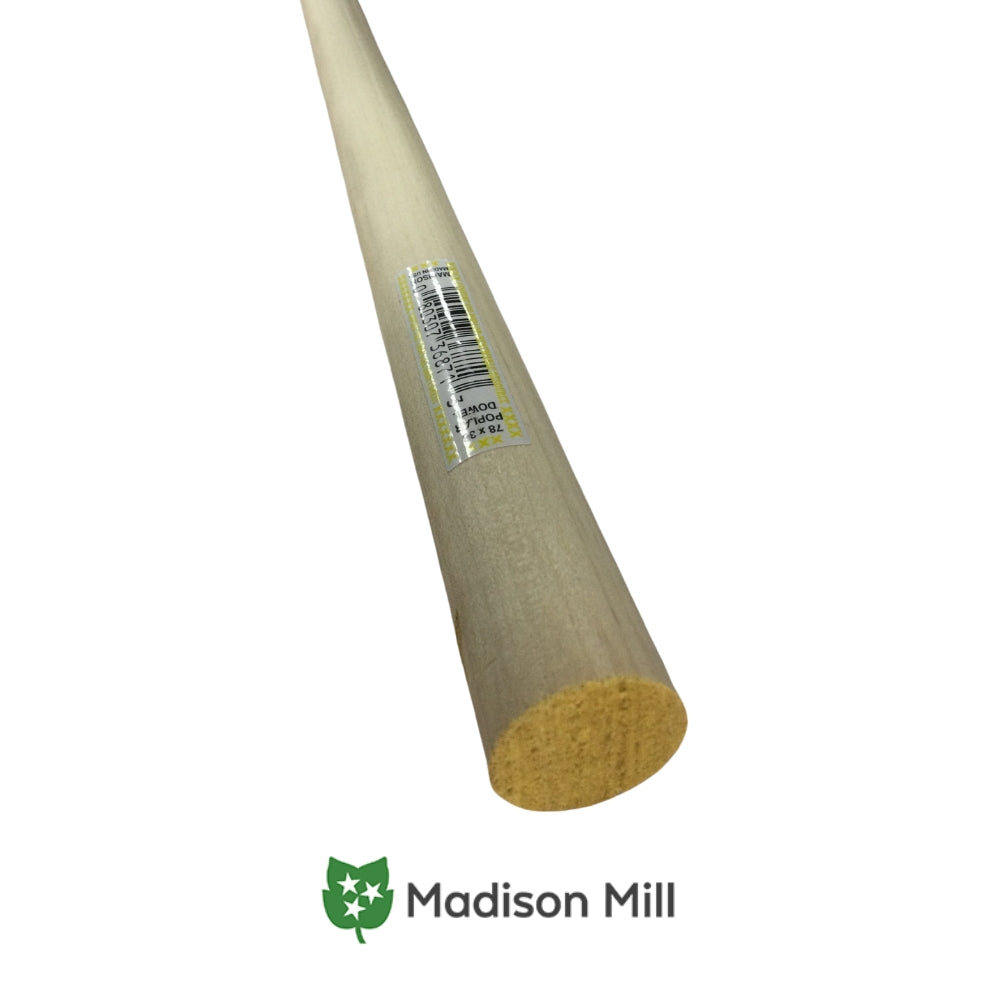 TARUGO DE MADERA REDONDO 7/8 PULGADAS X 36 PULGADAS POPLAR 436559