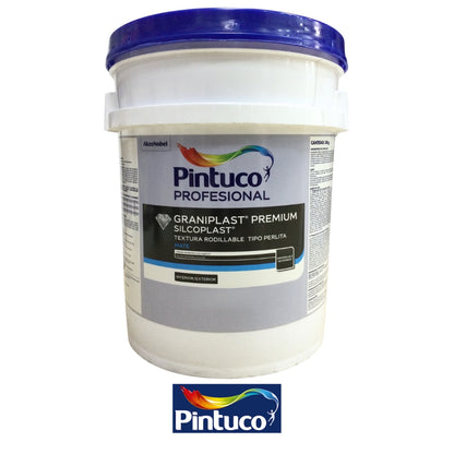 PINTURA TEXTURIZADA RODILLABLE GRANIPLAST PREMIUM SILCOPLAST 30810 BLANCO TANQUE 4 GL 30 KG