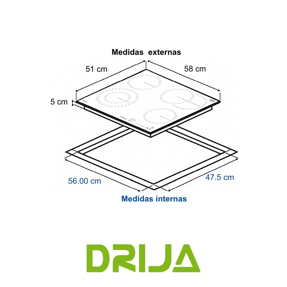 ESTUFA VITROCERAMICA SENSOR DE CONTROL TÁCTIL. 4 QUEMADORES (ALEMANIA 60 ELECTRICO)