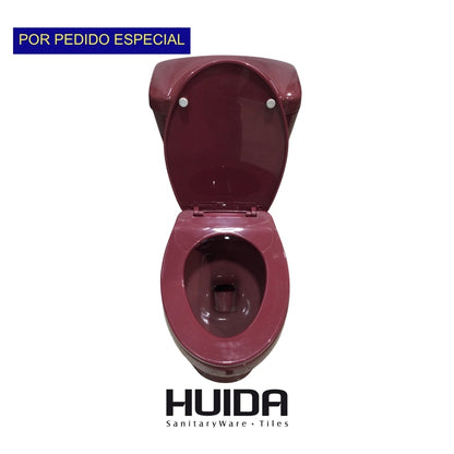INODORO DOS PIEZAS ELONGADO COLOR ROJO HUIDA