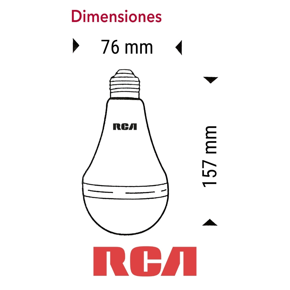 BOMBILLO LED RECARGABLE DE EMERGENCIA E27 12W DAYLIGHT 6500K 1080LM 85-265V RCA (RLA60DEM12W)