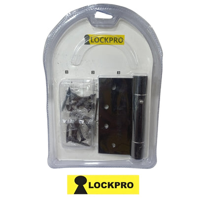 BISAGRA NEGRA CON RESORTE 4 Pulg X 4 Pulg 3 mm ESPESOR PAR LOCKPRO