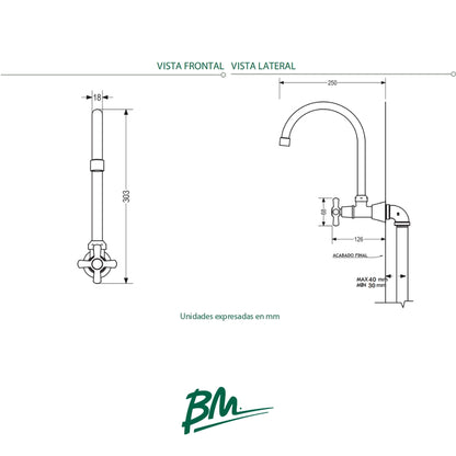 LLAVE TIPO CISNE PARED BM-C9203