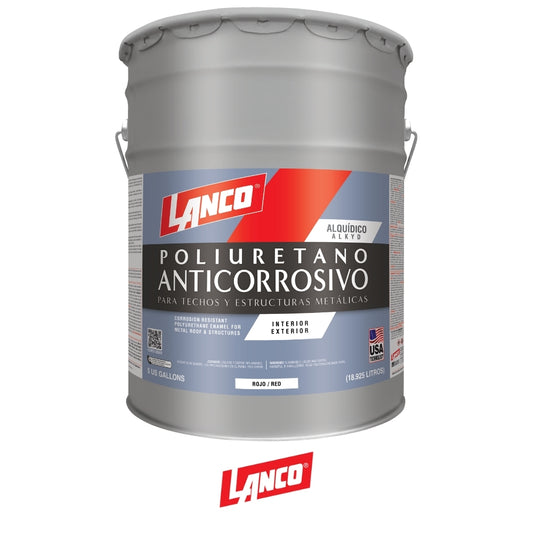 PINTURA ANTICORROSIVO POLIURETANO ROJO 5 GALONES MM95-2 LANCO