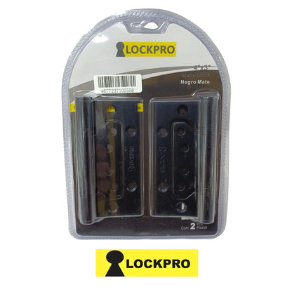 BISAGRA ACERO INOXIDABLE OMEGA NEGRA 4 PULG X 3 PULG  X 2.5 MM ESPESOR PAR LOCKPRO