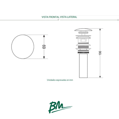 DESCARGA PARA LAVAMANOS Y BIDET CROMO BM-501-4001
