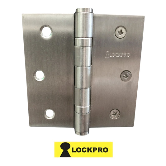 BISAGRAS 3-1/2 PULGADAS X 3-1/2 PULGADAS ACERO INOXIDABLE CON BALINERAS 2.5MM ESPESOR LOCKPRO PQT 2UD