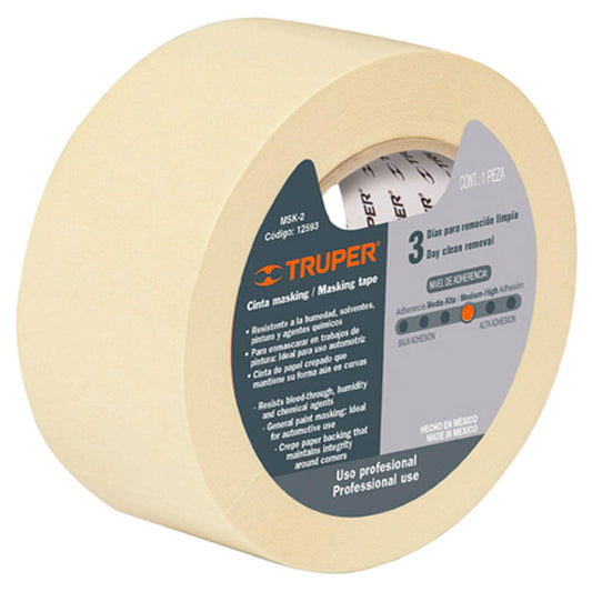 CINTA MASKING TAPE 2 IN X 50 M TRUPER