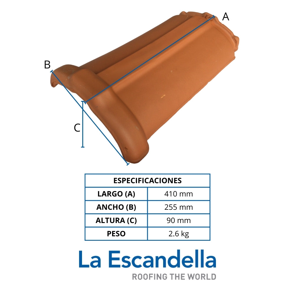 CUMBRERA TEJA ARCILLA ROJA ESCANDELLA (Q01R)