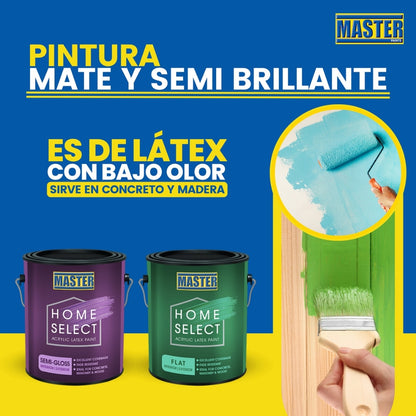PINTURA PARA INTERIOR BASE HOME SELECT SEMI - GLOSS FLAT PTB GALON VV1412P MASTER