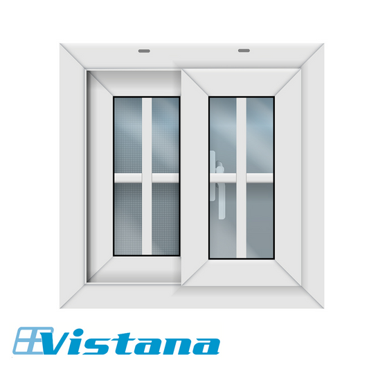 VENTANA DE UPVC FRANCESA 0.60m X 0.60m VISTANA