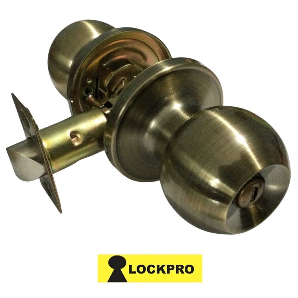 CERRADURA DE POMO DE BAÑO BRONCE ANTIGUO 607 LOCKPRO