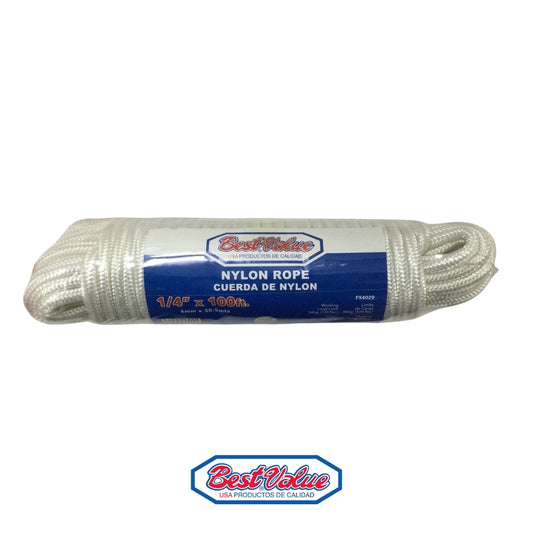 SOGA DE NYLON TRENZADA 1/4 PULGADAS X 100'