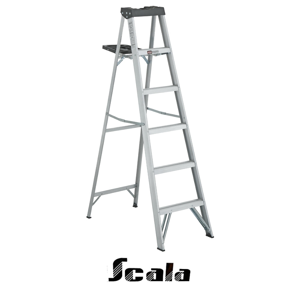 ESCALERA TIJERA USO DOMESTICO ALUMINIO 6 PIES 90 KG SC-2314-06 SCALA