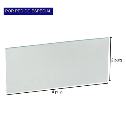 VIDRIO CLARO PARA CARETA 2 PULGADAS X 4 PULGADAS