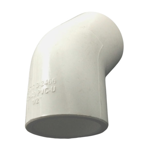 CODO 45° PVC 38MM-1-1/2 PULGADAS PRESION SCH-40 C/C