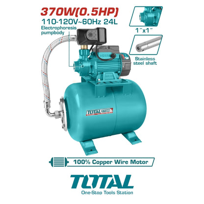 BOMBA DE AGUA PERIFERICA 1/2HP 1 PULGADAS X 1 PULGADAS CON TANQUE DE PRESION TOTAL UTWP13706A-24