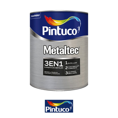PINTURA METALTEC 3 EN 1 BASE INTERMEDIA 185 1/4 GL PINTUCO