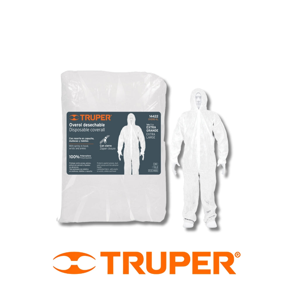 OVEROL DESECHABLE DE PPLIPROPILENO REPELENTE  TALLA GRANDE TRUPER